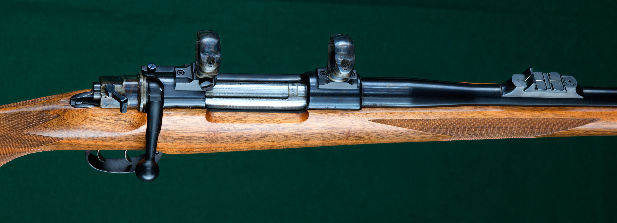 Dave Norin Custom Mauser .30'06. folding twilight beads, full-band swi...