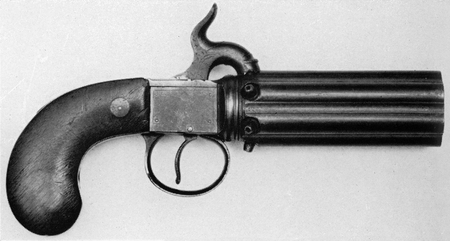 Pepperbox - An early form of muzzle-loading. 