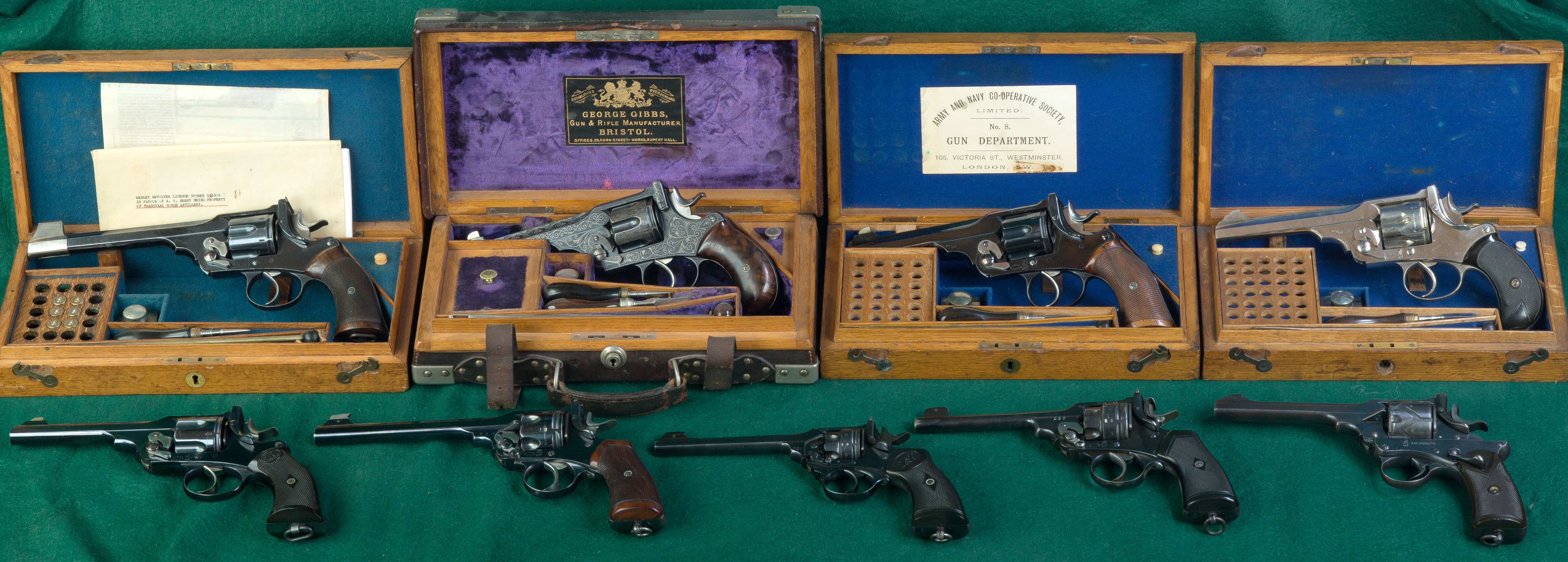 Part Of A Small Collection Of Webley Commercial Revolvers 